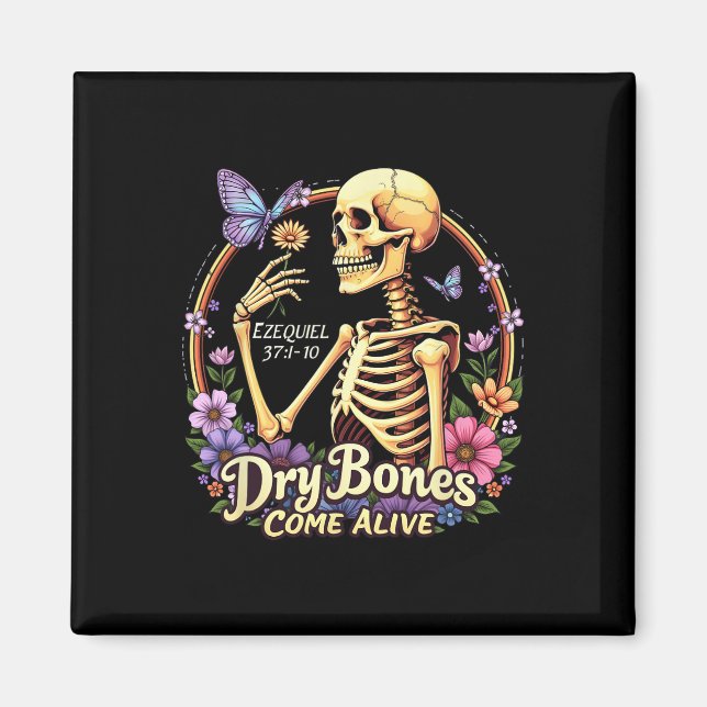 Dry Bones Come Alive Halloween Dancing Skeleton Ch Magnet (Front)