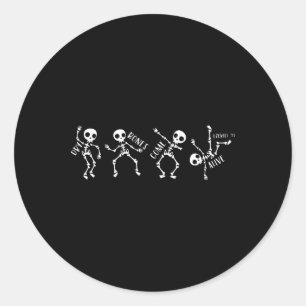 Dry Bones Come Alive Relaxed Funny Skeleton Dancin Classic Round Sticker
