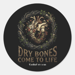 Dry Bones Come To Life Christian Bible Heart Classic Round Sticker