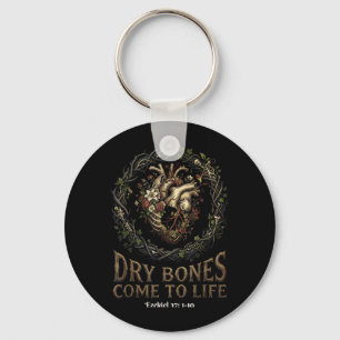 Dry Bones Come To Life Christian Bible Heart Key Ring