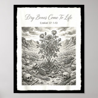 Dry bones come to life christian bible poster 
