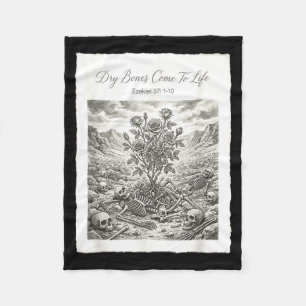 Dry bones come to life christian bible poster  fleece blanket