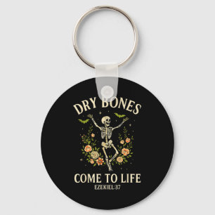 Dry Bones Come To Life Dancing Floral Skeleton _1 Key Ring