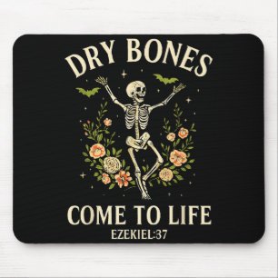 Dry Bones Come To Life Dancing Floral Skeleton Mouse Pad