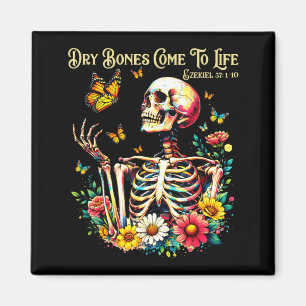 Dry bones come to life skeleton christian jesus magnet