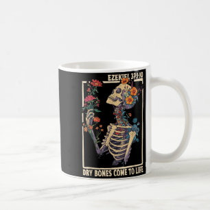 Dry Bones Come to Life Skeleton Floral Ezekiel Coffee Mug