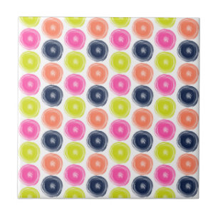 Dry Brush Circles Ceramic Tile