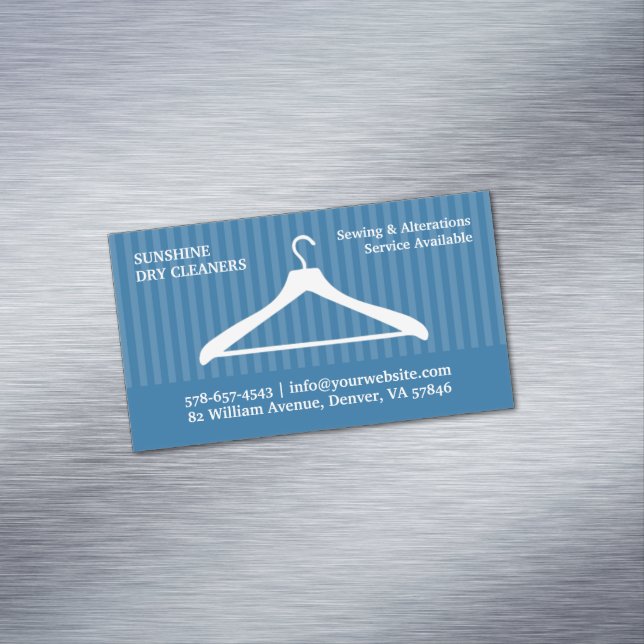 Dry Cleaner Laundry Magnetic Business Card (In Situ)