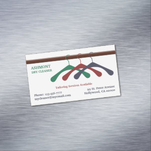 Dry Cleaner Laundry Magnetic Business Card