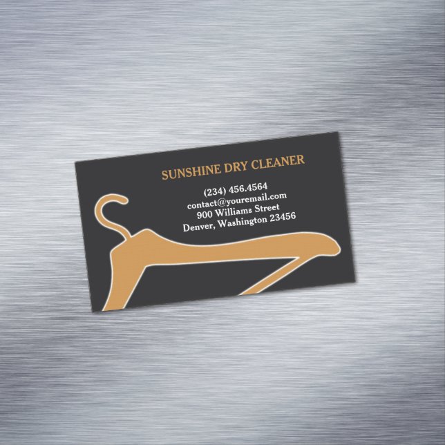 Dry Cleaner Laundry Magnetic Business Card (In Situ)