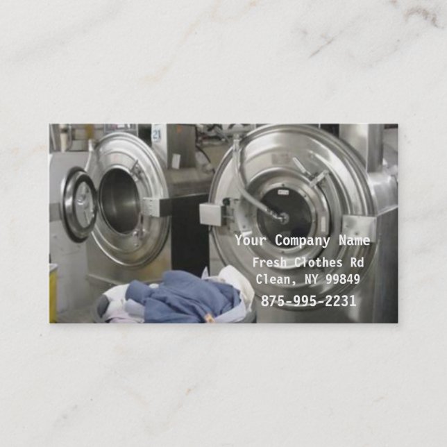 Dry Cleaners or Laundry Business Card (Front)