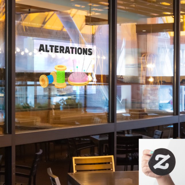 Dry Cleaners Tailor Seamstress Alterations  (Restaurant Window)