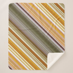 Dry Corn Yellow and Olive Green Stripe Sherpa Blanket