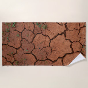 dry, cracked ground beach towel