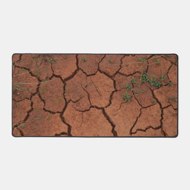 dry, cracked ground desk mat (Front)