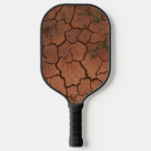 dry, cracked ground pickleball paddle