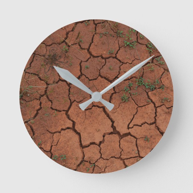 dry, cracked ground round clock (Front)