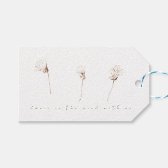 Dry dandelions ink drawing gift tag (Front (Horizontal))