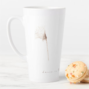 Dry dandelions ink drawing latte mug