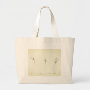 Dry dandelions ink drawing tote bag