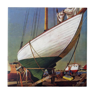 Dry Dock by John Atherton Ceramic Tile