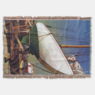 Dry Dock by John Atherton Throw Blanket