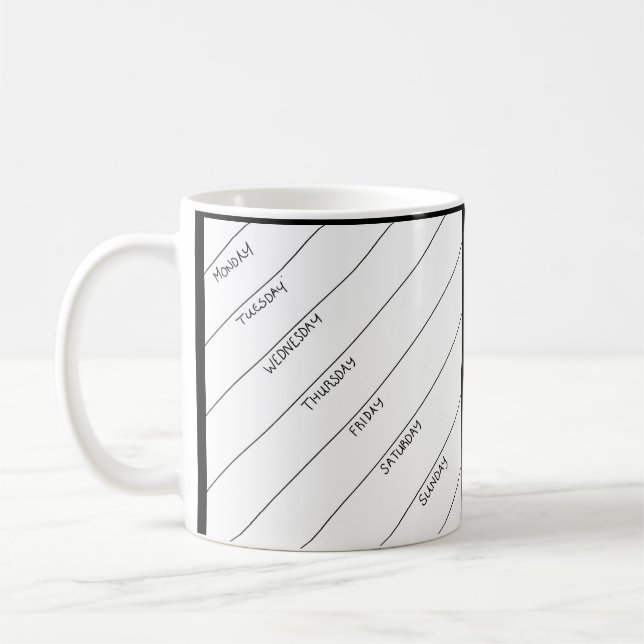 Dry Erase Daily Planner Mug (Left)