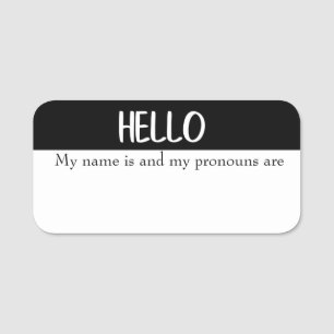 Dry Erase Hello Customisable Reusable Pronoun  Name Tag
