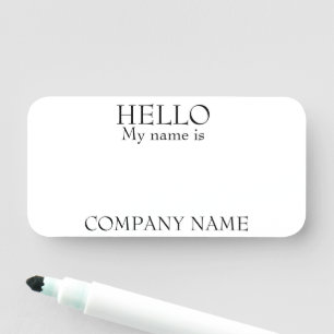 Dry Erase Reusable Customisable Hello My Name Name Tag
