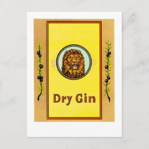 Dry Gin Lion Postcard