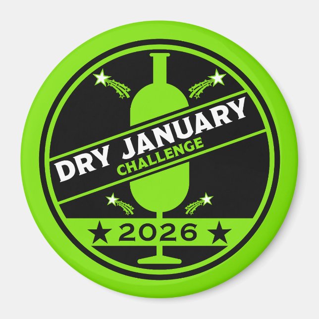 Dry January Challenge Encouragement Magnet (Front)