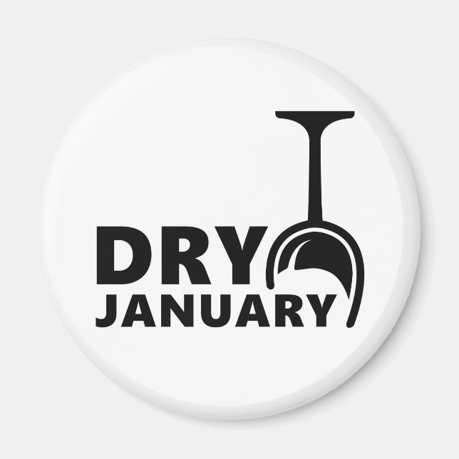 Dry january, één maand geen alcohol te drinken magnet (Front)