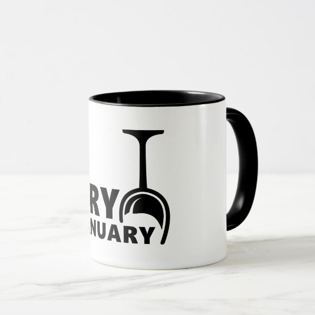 Dry January, one month from drinking alcohol Mug (Front Right)
