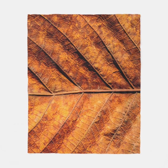 Dry leaf texture background fleece blanket (Front)