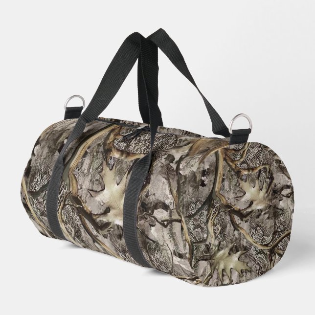 Dry Leaves Camo for Hunters Duffle Bag (Left Corner)