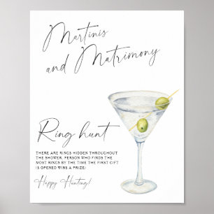 dry martini bridal shower Ring hunt game Poster