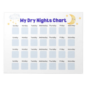 Dry Nights Sticker Chart: Bedwetting Tracker, Pott Notepad