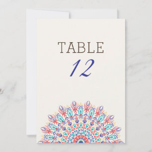 Dry Pampas Grass Mandala Wedding Table Number