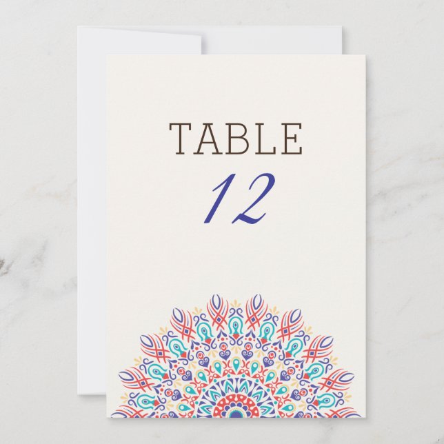 Dry Pampas Grass Mandala Wedding Table Number (Front)