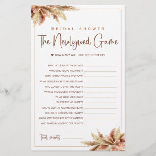 Dry Pampas Grass The Newlywed Game Card
