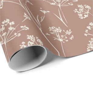 Dry plant wildflower wrapping paper