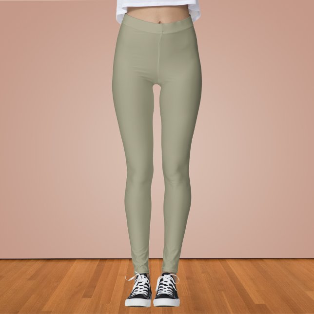 Dry Sage Solid Colour Leggings (Creator Uploaded)
