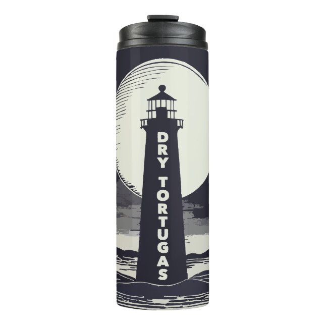 Dry Tortugas Florida Lighthouse Moon Thermal Tumbler (Front)