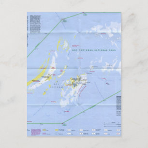 Dry Tortugas Map Postcard