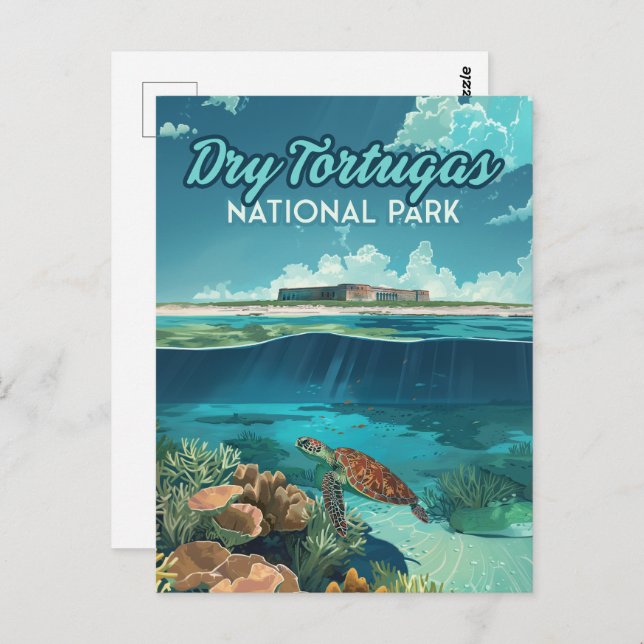 Dry Tortugas National Park Florida Turtle Postcard (Front/Back)