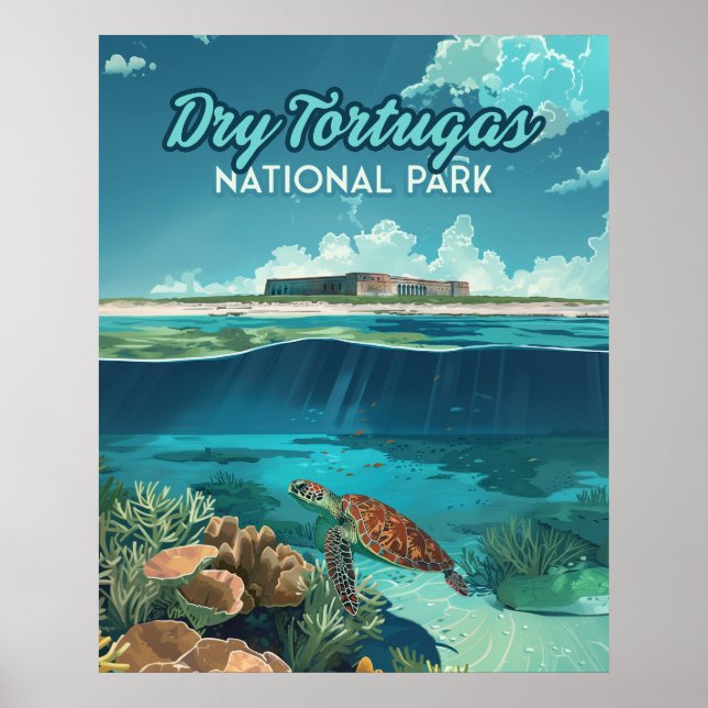 Dry Tortugas National Park Florida Turtle Poster (Front)