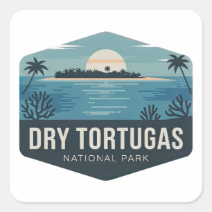 Dry Tortugas National Park Island Badge Square Sticker