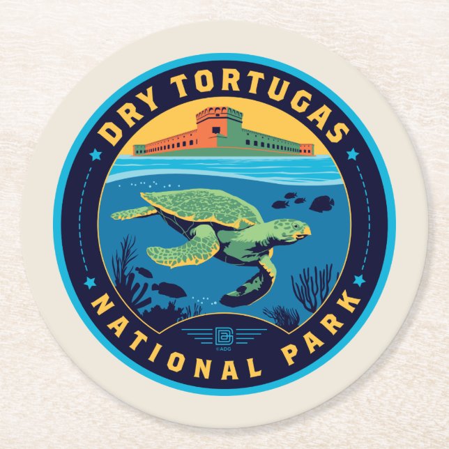 Dry Tortugas National Park Round Paper Coaster (Front)