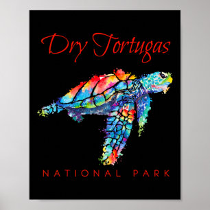 Dry Tortugas National Park Watercolor Sea Turtle Poster