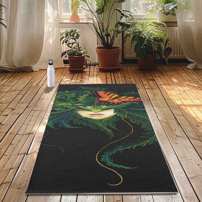 Dryad Green Leaves Butterfly Yoga Mat (Creator Uploaded)